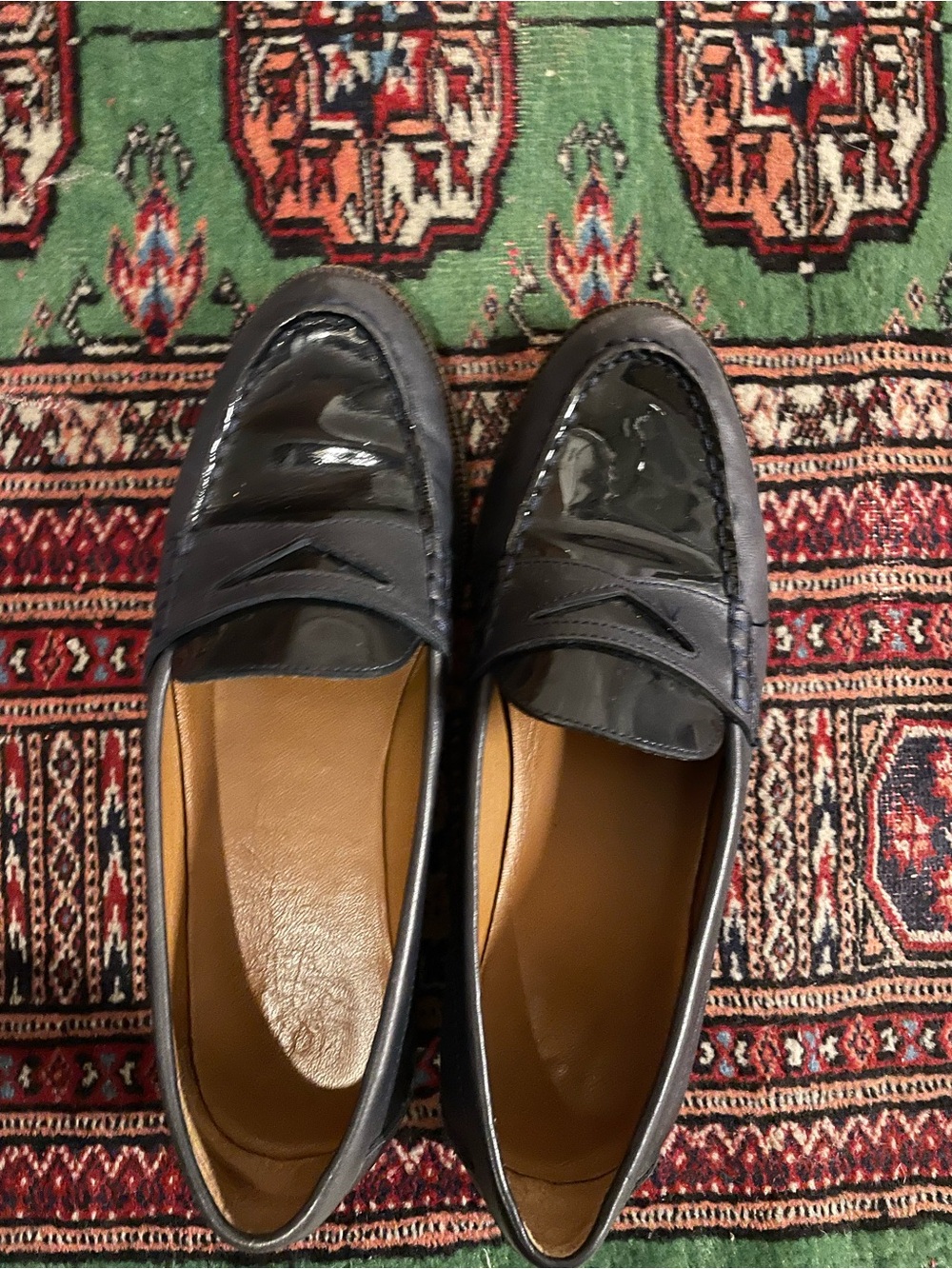 Lauren Ralph Lauren Navy Patent Leather Penny Loafers
